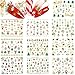 Pretty Diva Christmas Nail Stickers - 10 Packs 3D Metal Gold Xmas Design Self-Adhesive Nail Decals, Bronzing Snowflakes Snowmen Santa Xmas Tree Nail Art Stickers Tips DIY Decoration for Women Kids