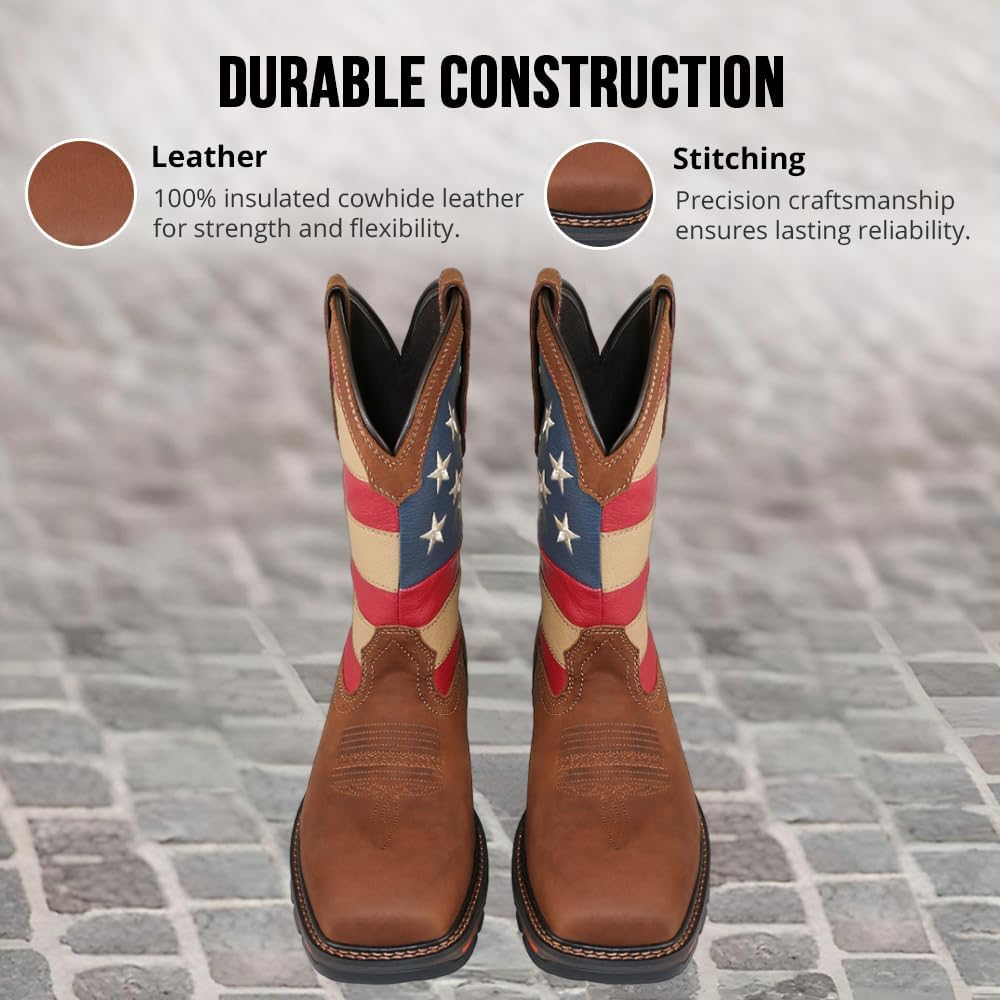 Wolf Work Boots for Men Genuine Leather, Oil and Slip Resistance - Composite Toe - Image 3