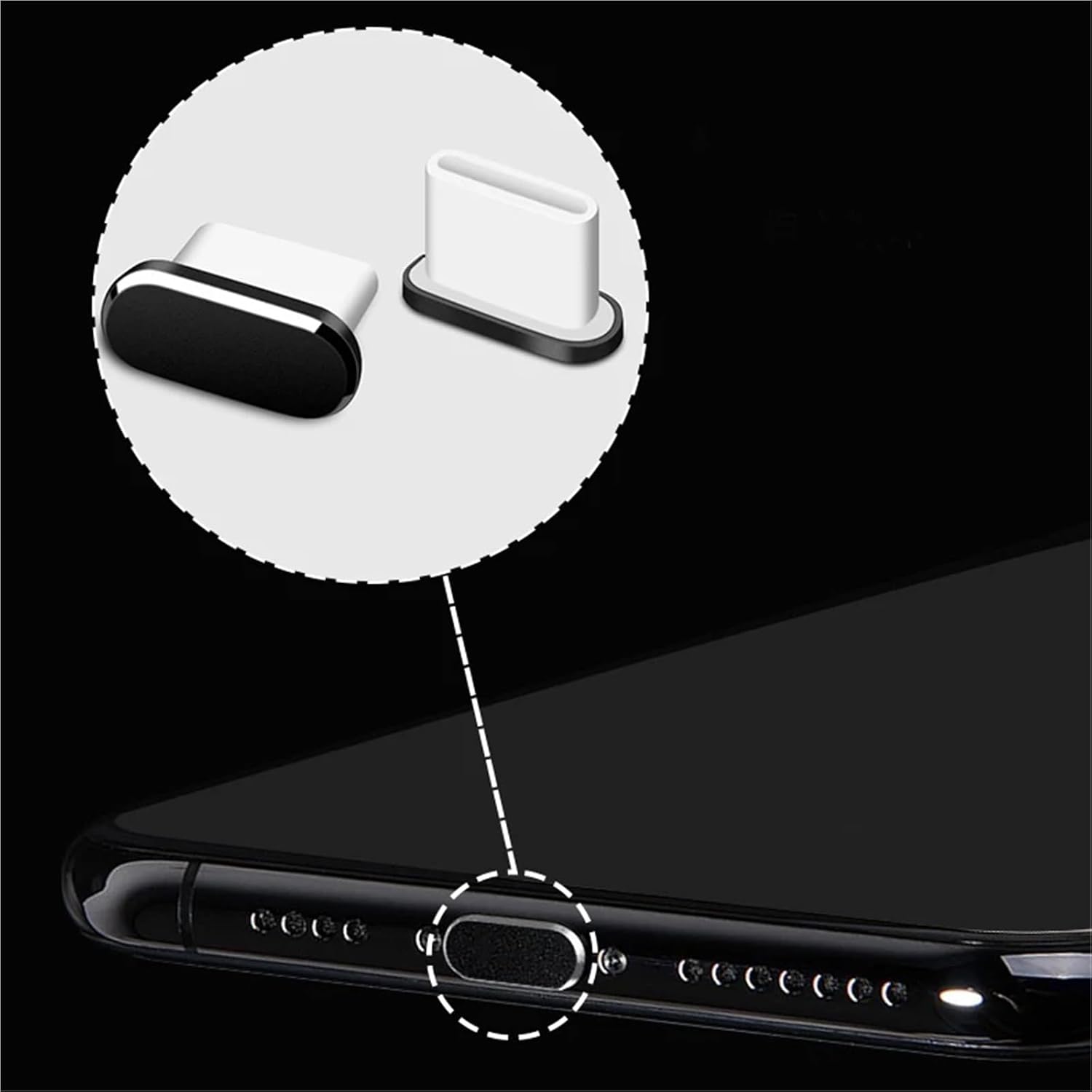 USB Cover Cap 30pcs Metal USB C Dust Plug - Type-C Charging Port Protector Caps for Mobile Phones(Gray)