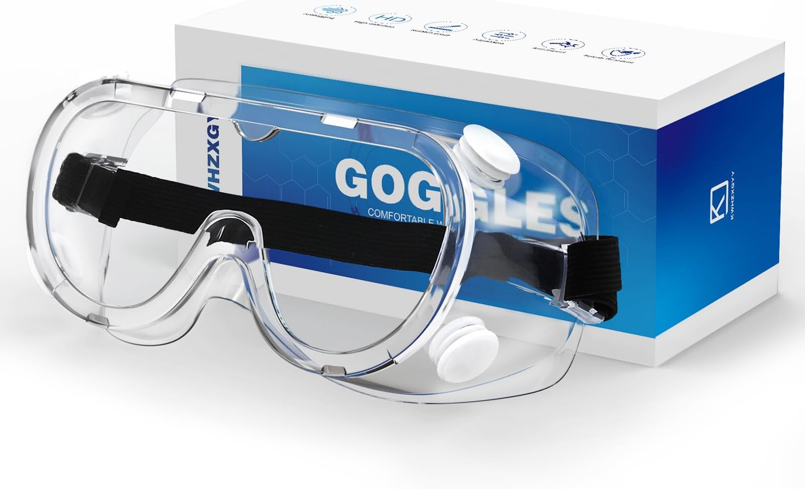 KWHZXGYY Safety Goggles,Lightweight Anti-Fog Lab Goggles,Clear Lens Eye Protection Soft Safety Glasses Clear H158