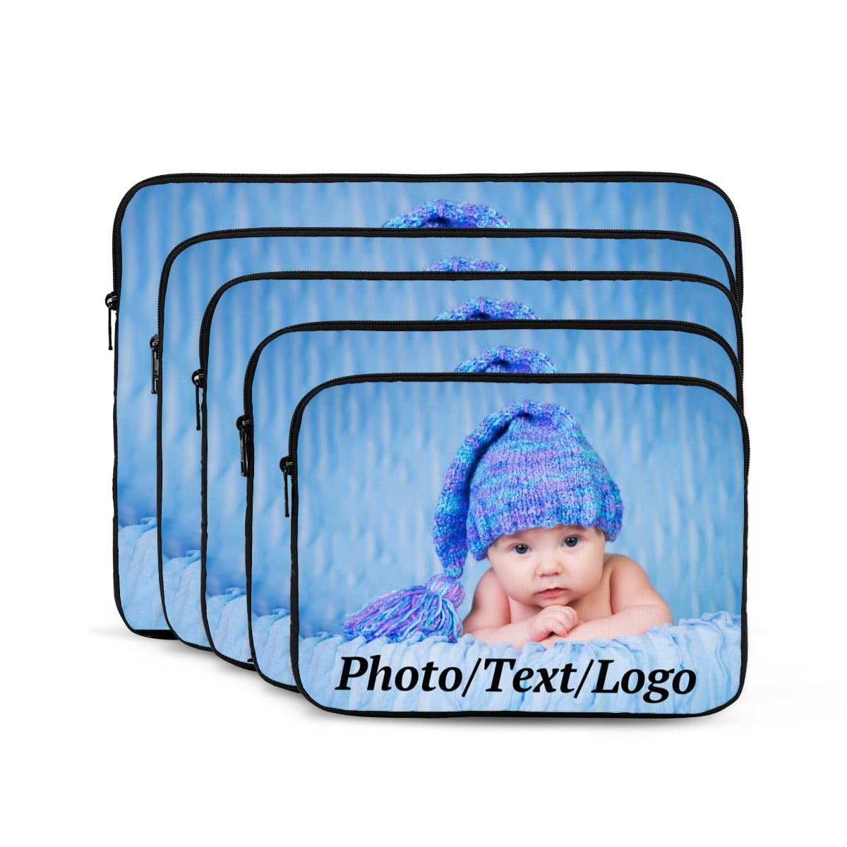 AMOPEIR Custom Laptop Case with Your Photo Text Logo, Personalized Computer Bag for Ultrabook, Notebook, Tablet, Business Travel Briefcase for Men, 15in