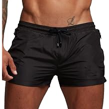 Swim Trunk for Men Solid Drawstring Quick Dry Athletic Shorts Surfing Swimwear Sportswear