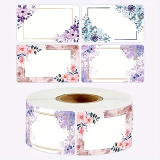500pcs/2roll, Flowers Name Labels Kitchen Blank Handwritten Date Stickers Refrigerator Freezer Food Storage