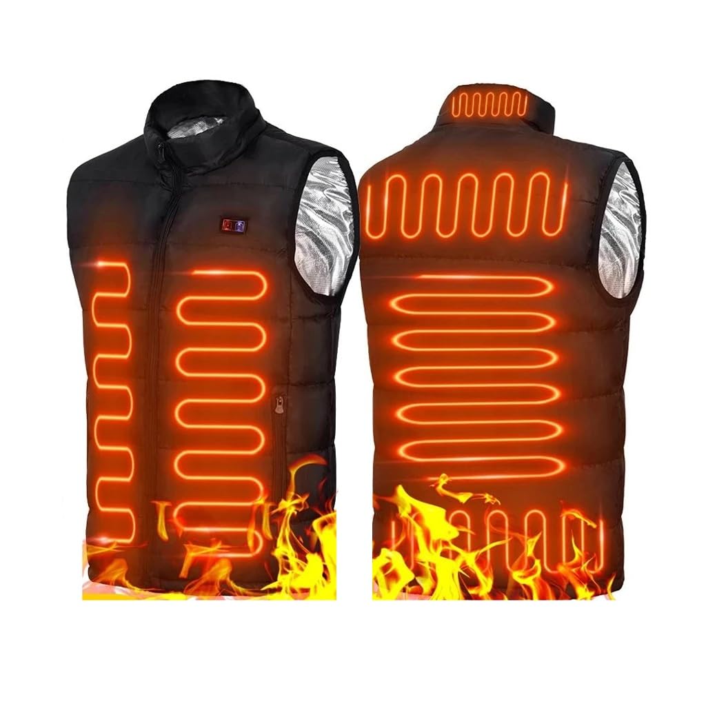 Giacca Gilet Riscaldata, con 9 Zone di Riscaldamento, Giacca Riscaldata a 3 Temperature Regolabili Nessuna Batteria Inclusa Abbigliamento Riscaldante Riscaldato per Moto Caccia Escursionismo