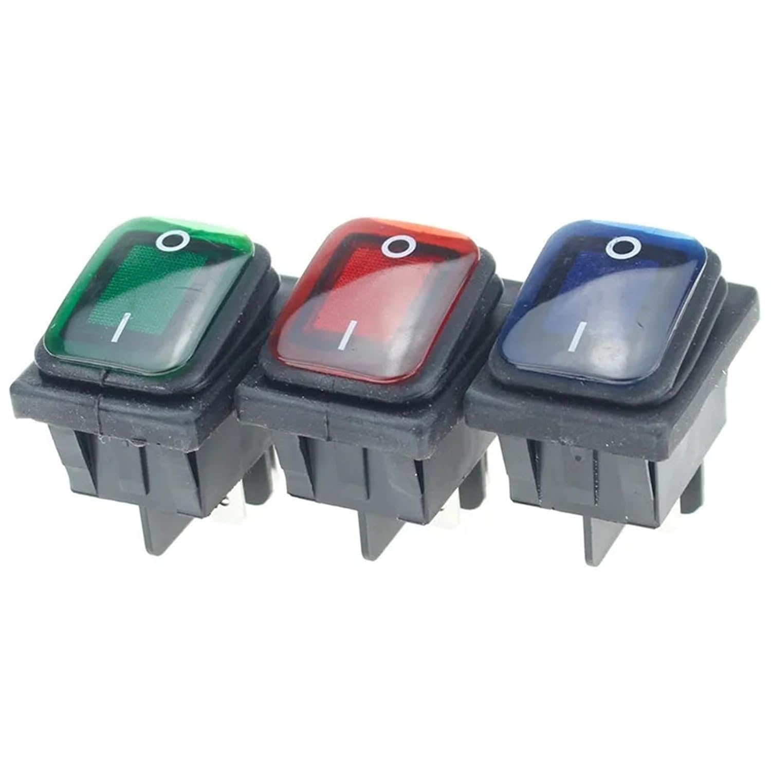 1pcs On Off 12V/220V Heavy Duty 4 Pin DPST IP67 Sealed Boat Marine Toggle Rocker Switch with LED(8,220V)