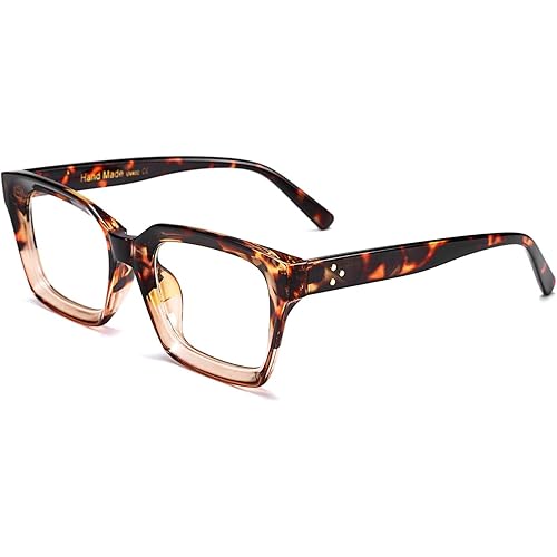 FEISEDY Glasses Frame Womens, Square Thick Eyeglasses Frame, Classic Eyewear for Men B2461