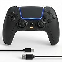 Vista 1 de Gatoo Wireless Controller Compatible with PS5/PS5 Slim/PS5 Pro with1500mAh Battery, Dual Vibration, 3.5mm Audio Jack, 6-Axis Motion, Speaker (Black)