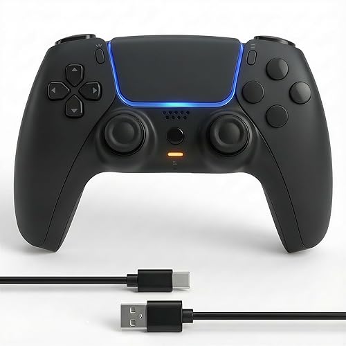 Gatoo Wireless Controller Compatible with PS5/PS5 Slim/PS5 Pro with1500mAh Battery, Dual Vibration, 3.5mm Audio Jack, 6-Axis Motion, Speaker (Black)