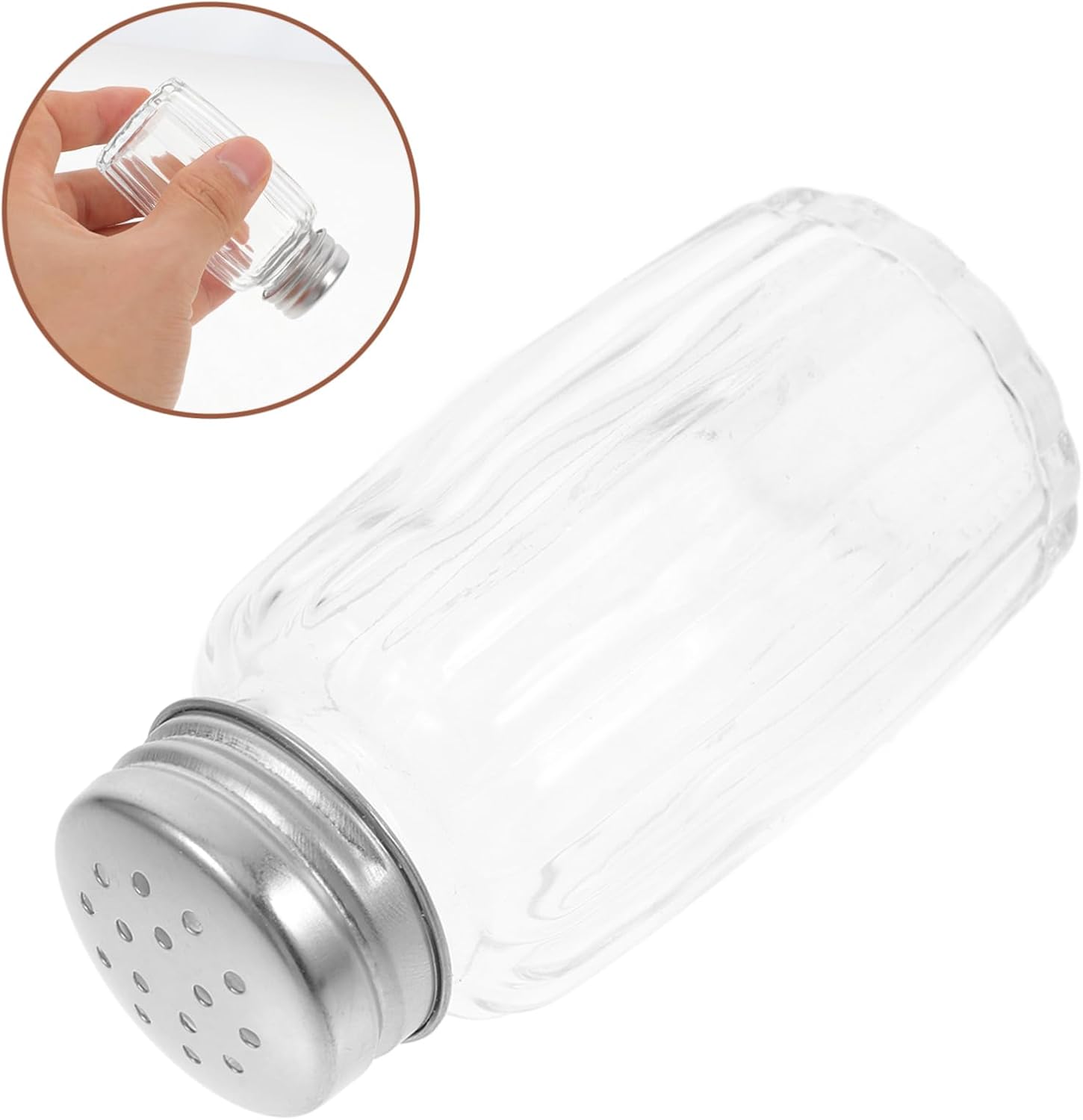 10-Piece Glass Seasoning Bottles Set Kitchen Condiment Removable Caps and Easy to Clean