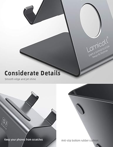 Miniatura 18 de Lamicall Soporte para teléfono celular, accesorios de escritorio - Soporte transparente para teléfono celular de oficina, soporte acrílico