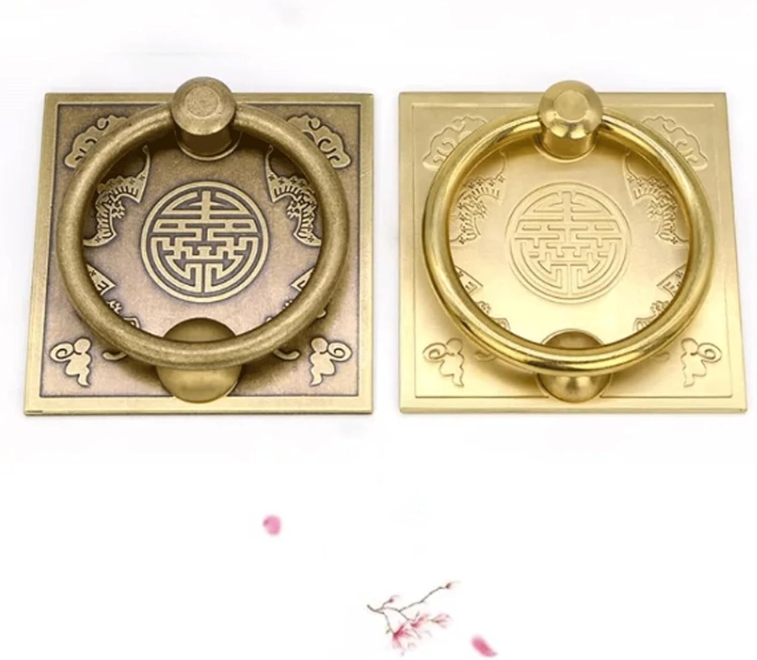 Door Knocker Cabinet Door Drawer Copper Knob Window Wood Door Retro Knocker Chinese Style Vintage Brass Door Knocker Home Decoration Home Decor