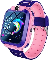 Relógio Inteligente Infantil Para Meninos E Meninas- Smartwatch Com Câmera Para Crianças Com Chamada Resistente À Água | Relógio Rastreador GPS Com Botão Alarme HD Com Tela Sensível Ao Toque Lanterna