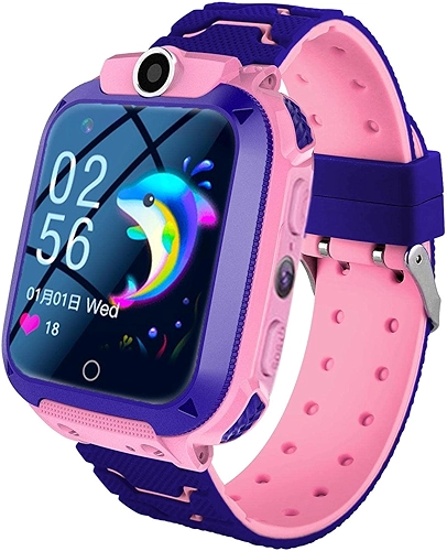Relógio Inteligente Infantil Para Meninos E Meninas- Smartwatch Com Câmera Para Crianças Com Chamada Resistente À Água | Relógio Rastreador GPS Com Botão Alarme HD Com Tela Sensível Ao Toque Lanterna