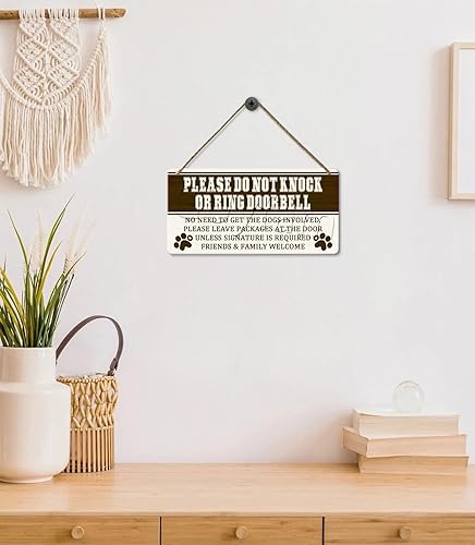 Miniatura 2 de Letrero con texto en inglés «Please Do Not Disturb, Please Do Not Knock or Ring», placa de madera impresa para colgar en la decoración del hogar,