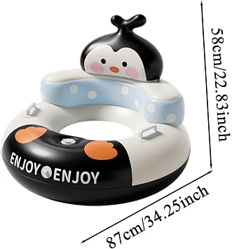Inflatable Snow Tubes Winter Toys with Penguin Backrest Design
