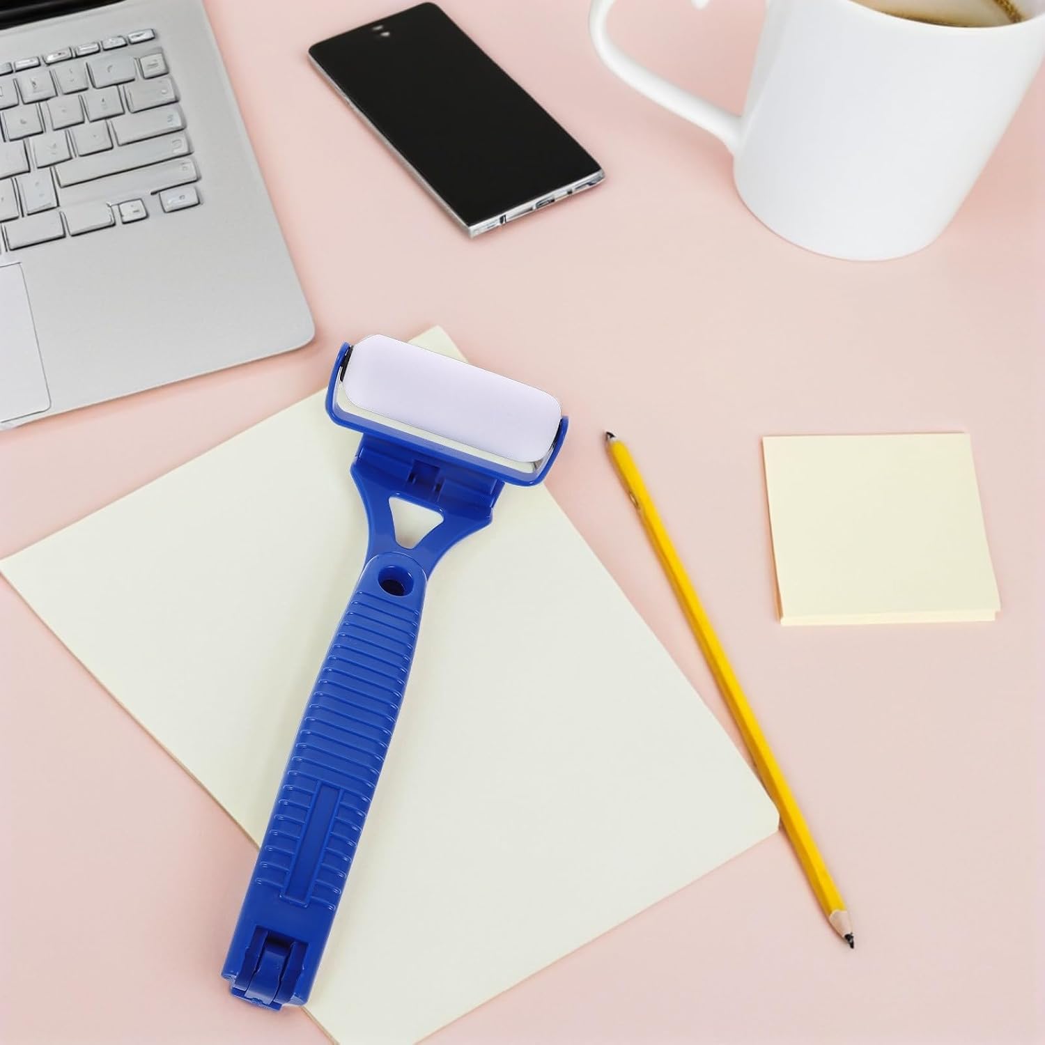 Back Lotion Applicator Roller with 2 Replaceable Blue Rollers, Folding Long Handle Lotion Application Tool for Sunscreen, Self Tanner, and Body Cream, for Elderly and Daily Bath