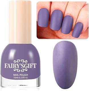 Matte Nail Polish Air Dry Nail Lacquer for Nail Art Varnish, Mist Effect Matte Finish Velvet Nail Polish, 0.35 fl oz (Dusty Blue-06, 10 ML)