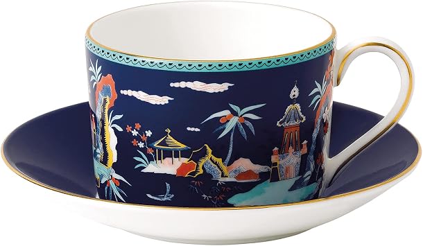 Wedgwood Wonderlust Blue Pagoda Teacup & Saucer Set
