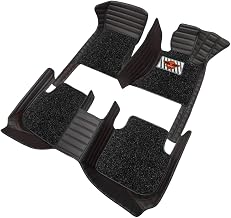 Premium 12D Car Foot Mat for Nissan Tekton | Luxury Leather | Double Layered | Waterproof and Washable | Custom Fit | Detachable Grass Mat | Black and Red