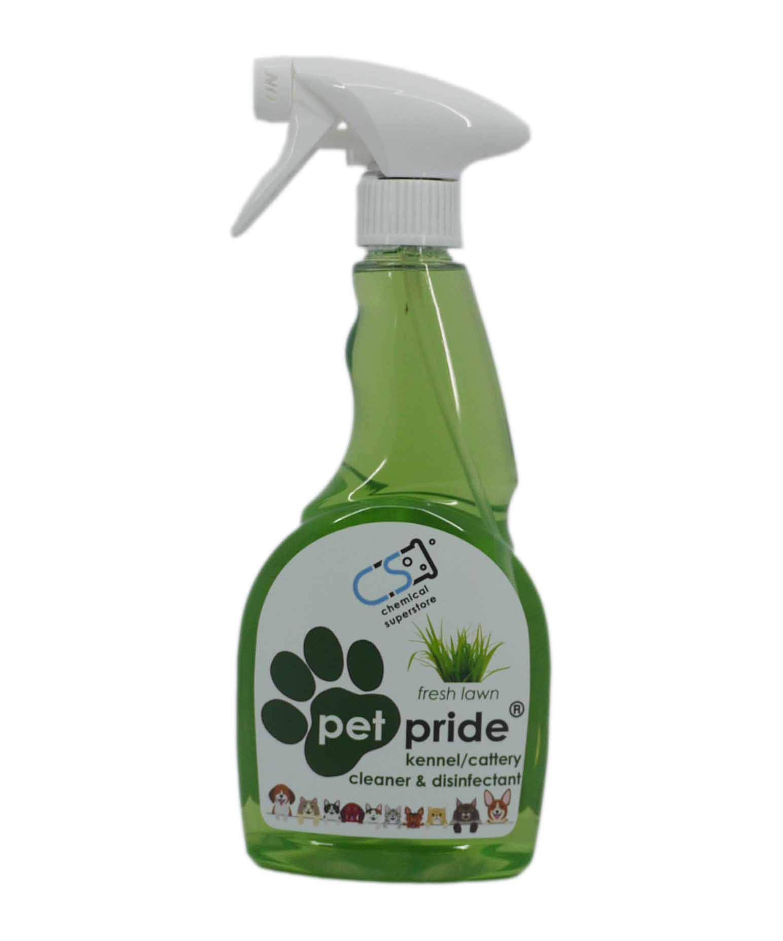 Pet Pride Disinfectant Ready to Spray Cleaner Deodoriser - Paw Friendly 500ml (Fresh Lawn)