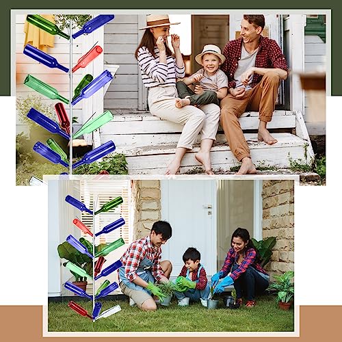 Eccliy 19 Wine Bottle Tree, 5.6 ft Garden Decorative Bottle Holder Bottle Trees for the Garden Outdoor Artificial Bottle Tree Wedding Bridal Shower Graduation Party Decoration - Thumbnail 6