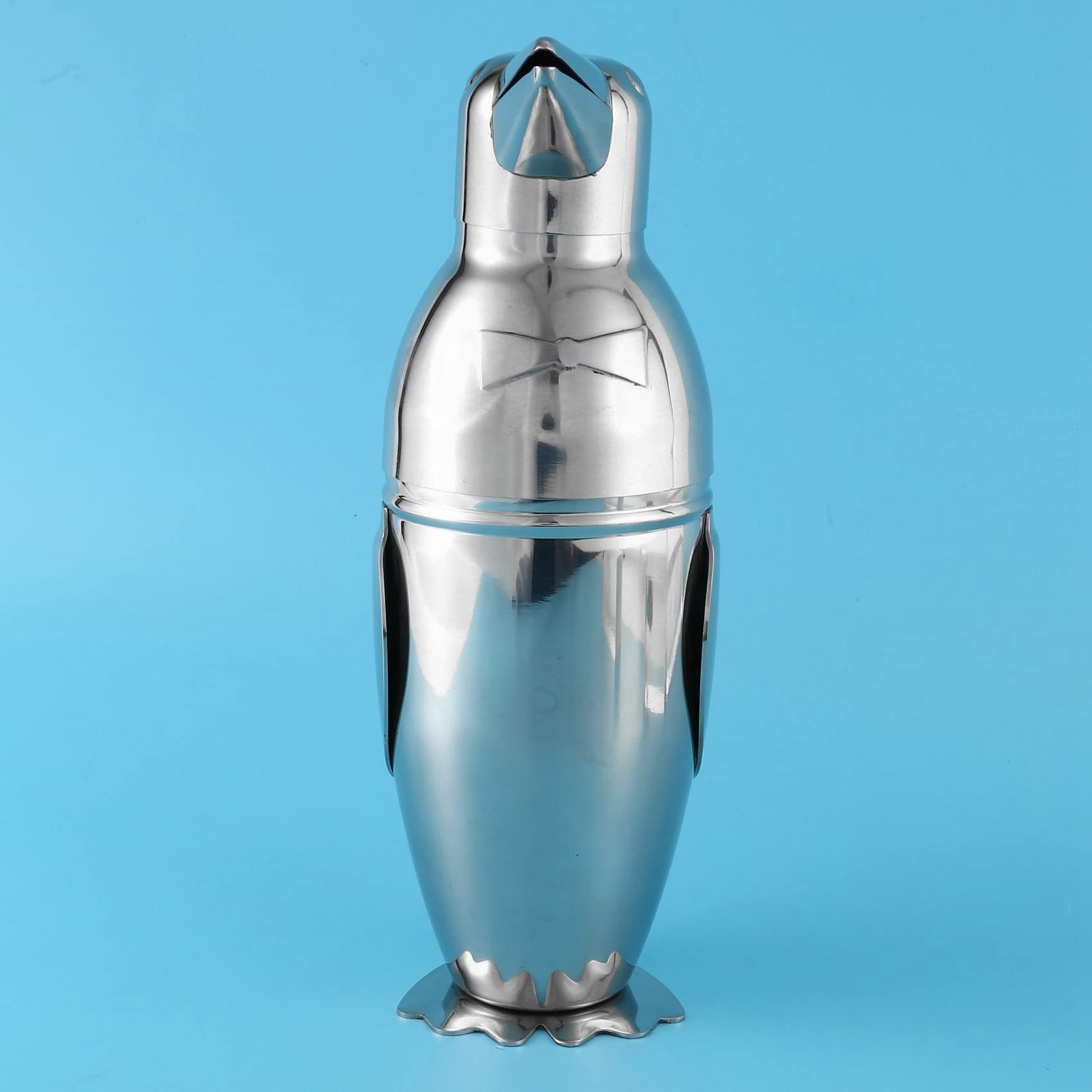 Lot de 4 shakers à cocktail en acier inoxydable de 500 ml avec motif pingouin