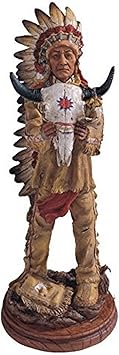 StealStreet SS-G-11664 Polyresin Native American with Animal Skull Head Figurine, 13"