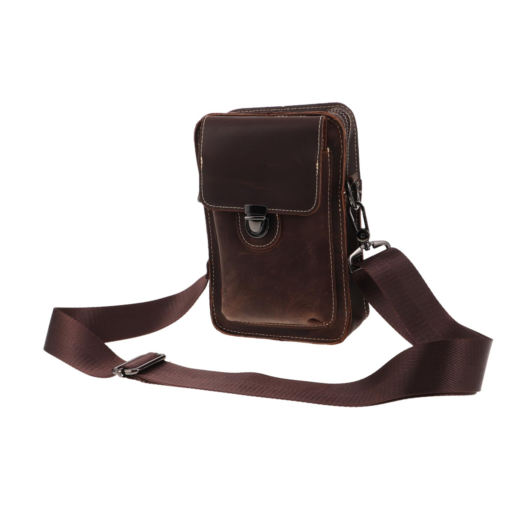 CALLARON Elegancka Skórzana Torba Telefon Ramię i Regulowany Pasek Wielofunkcyjna Torebka Telefon Do Noszenia Crossbody Mężczyzn i Kobiet Torba Podróżna Kolorze Kawy