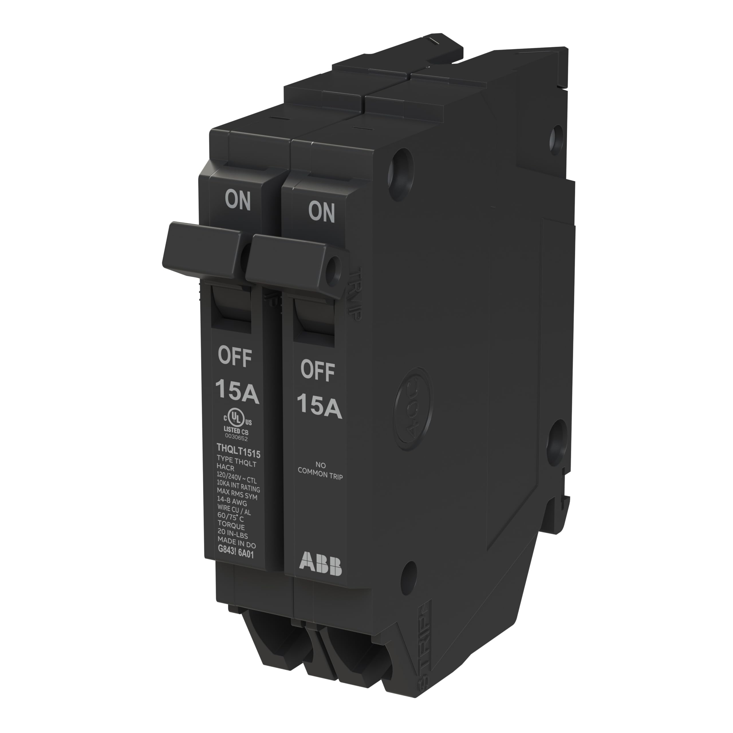 ABB Q-Line® Tandem Circuit Breaker • 15A/1P Configuration • 120/240 VAC — Amazon image 2