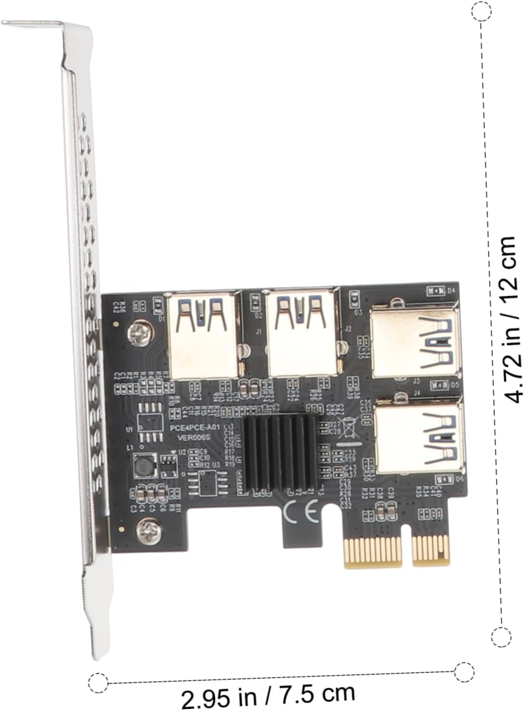 POPETPOP PCI-E 1 to 4 USB 3.0 Expansion Card Adapter for Desktop Computers High-Speed PCIe Riser for Mining and Gaming Compatible Motherboards