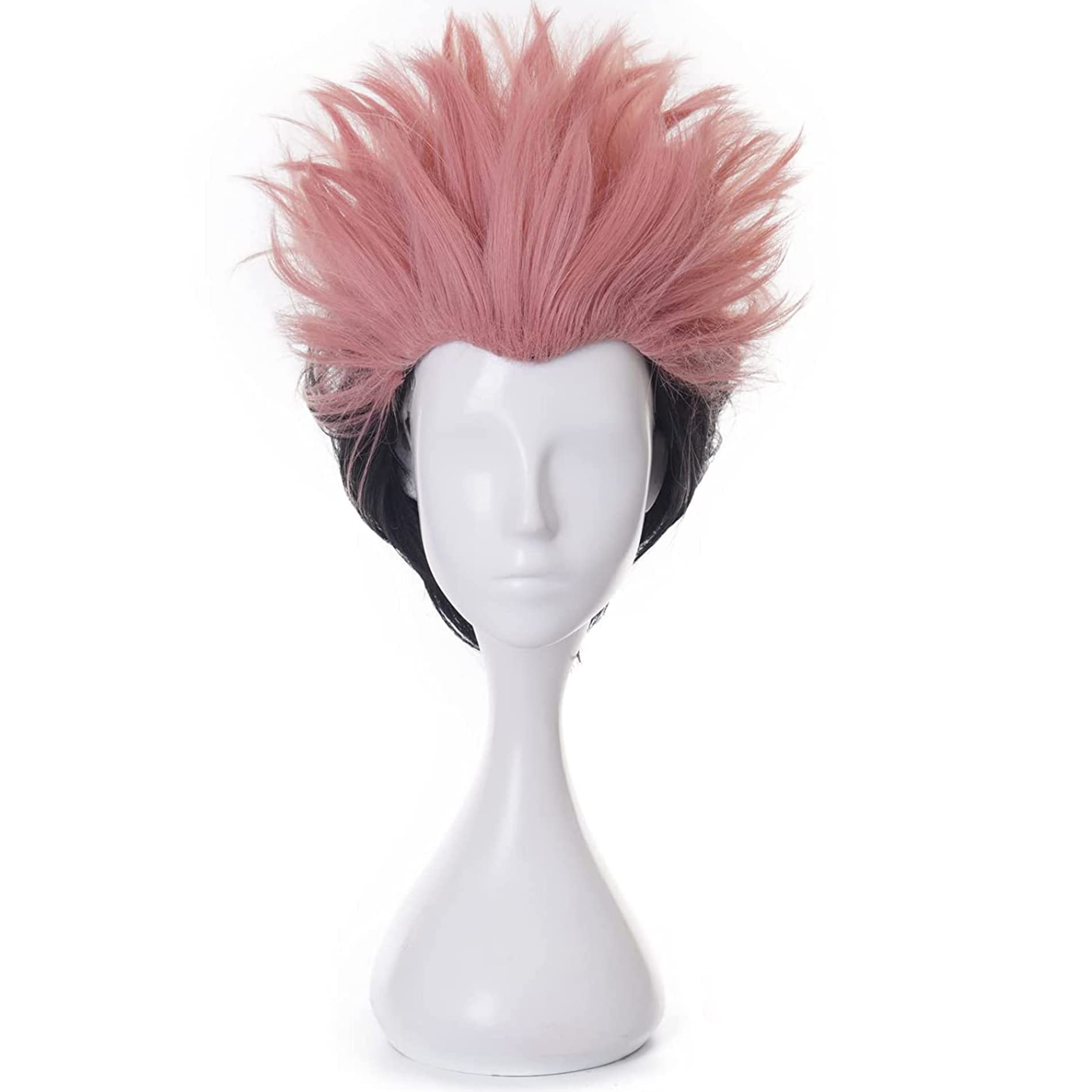 Orange Pink Mixed Black Short Cosplay Costume Hairs for Men Halloween Cos Anime Role Play Party Replacement Wig