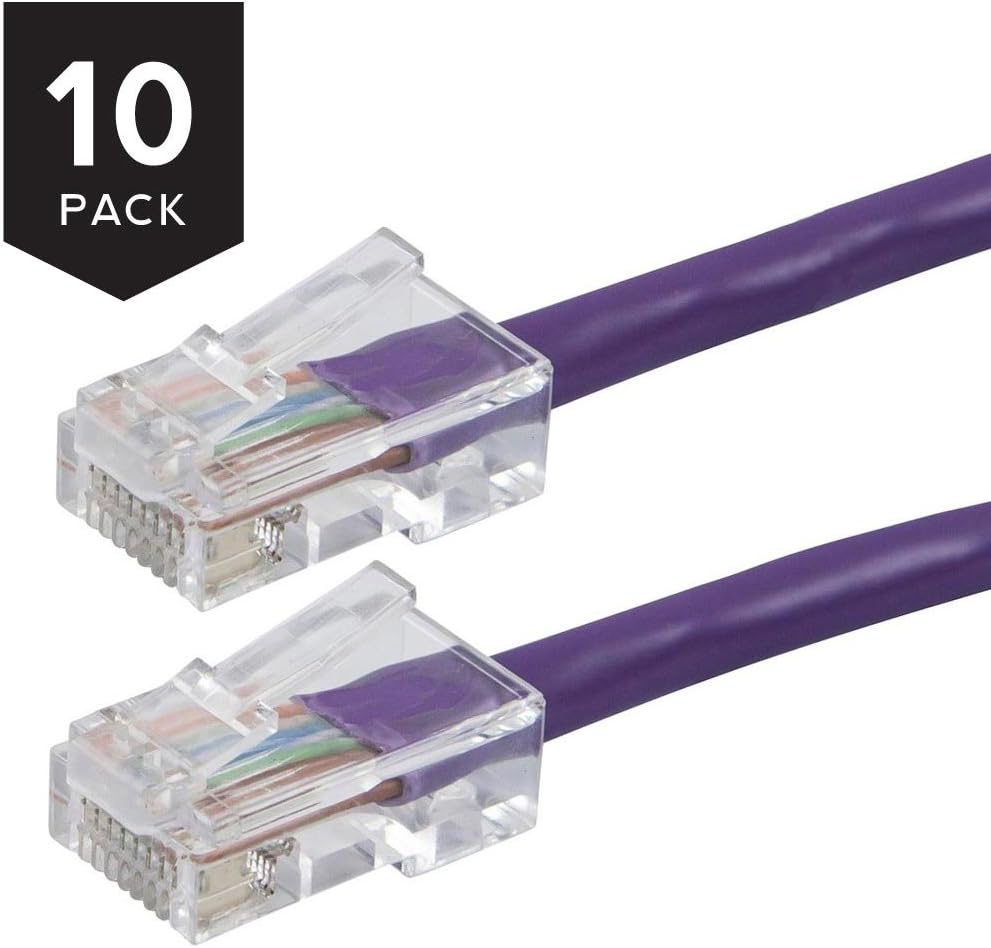 Buhbo 7 ft Cat5E UTP Ethernet Network Non Booted Cable (10-Pack)