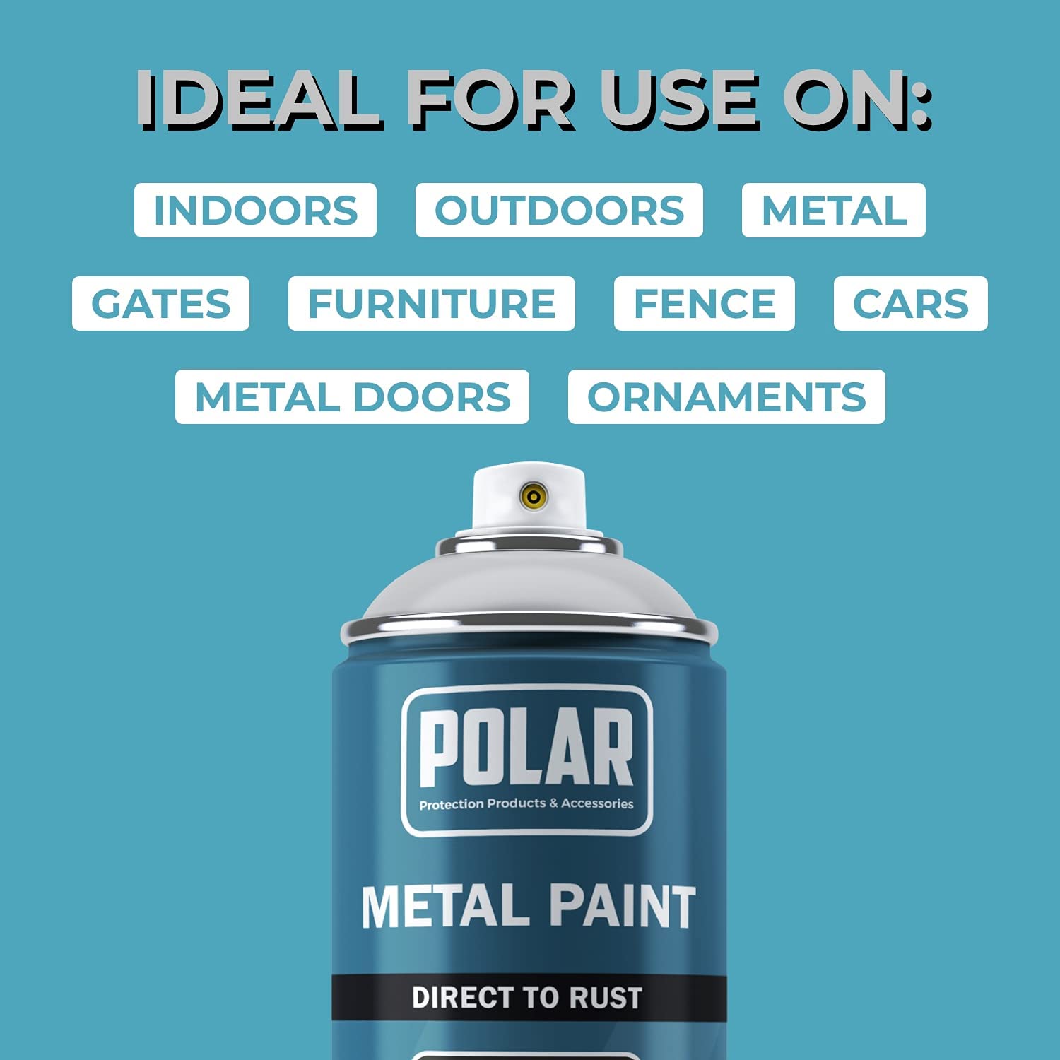 Polar Direct to Rust Satin Black Metal Spray Paint 2 x 400ml + Trigger Gun Perfect for Metal