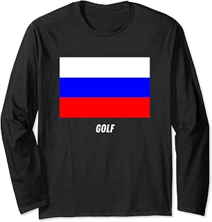 Patriotic Support Golf Russia Team Sport Russian Flag Long Sleeve T-Shirt