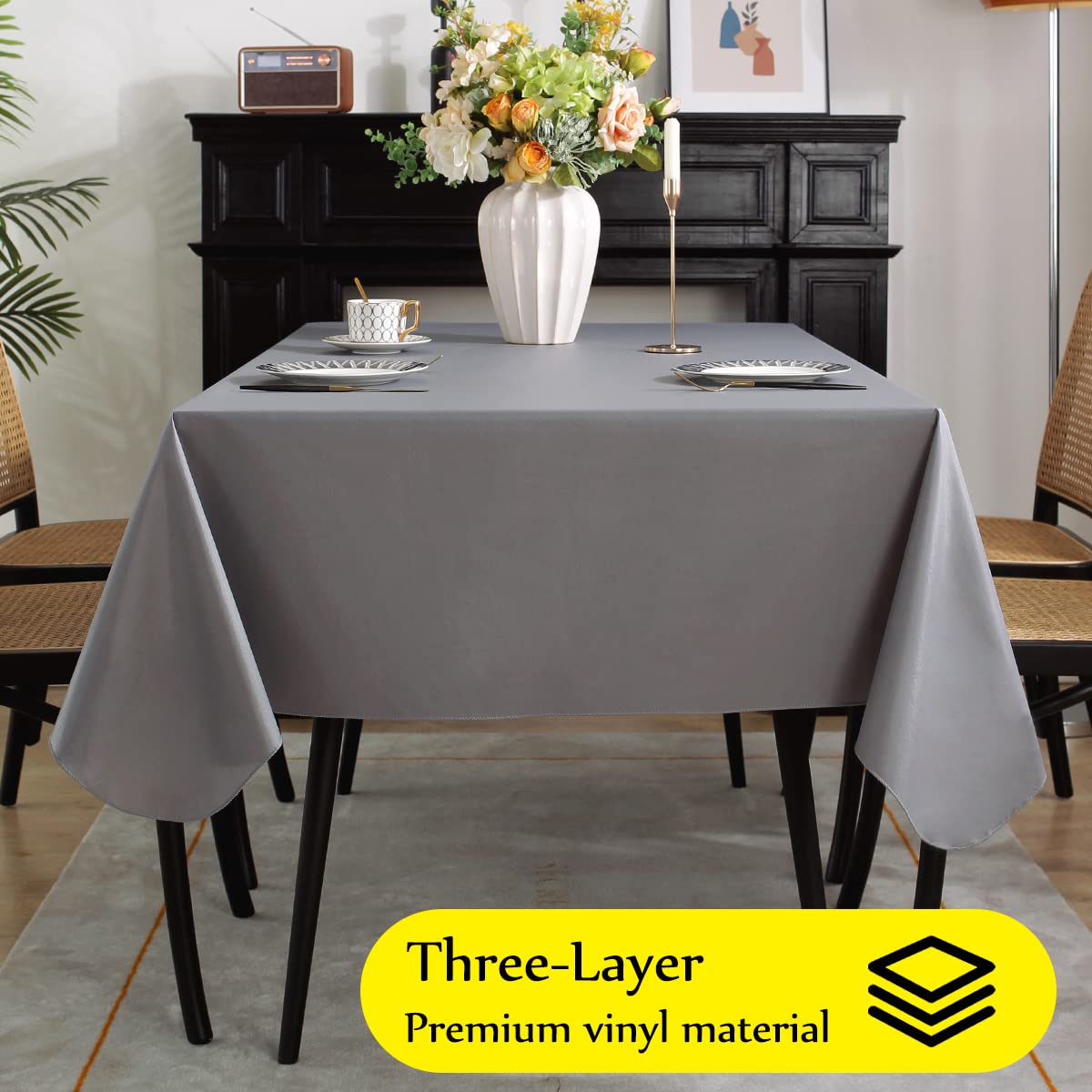 SASTYBALEフランジ裏地ビニルテーブルクロス オフホワイト 60×102 SASTYBALEフランジ裏地ビニルテーブルクロス オフホワイト 60