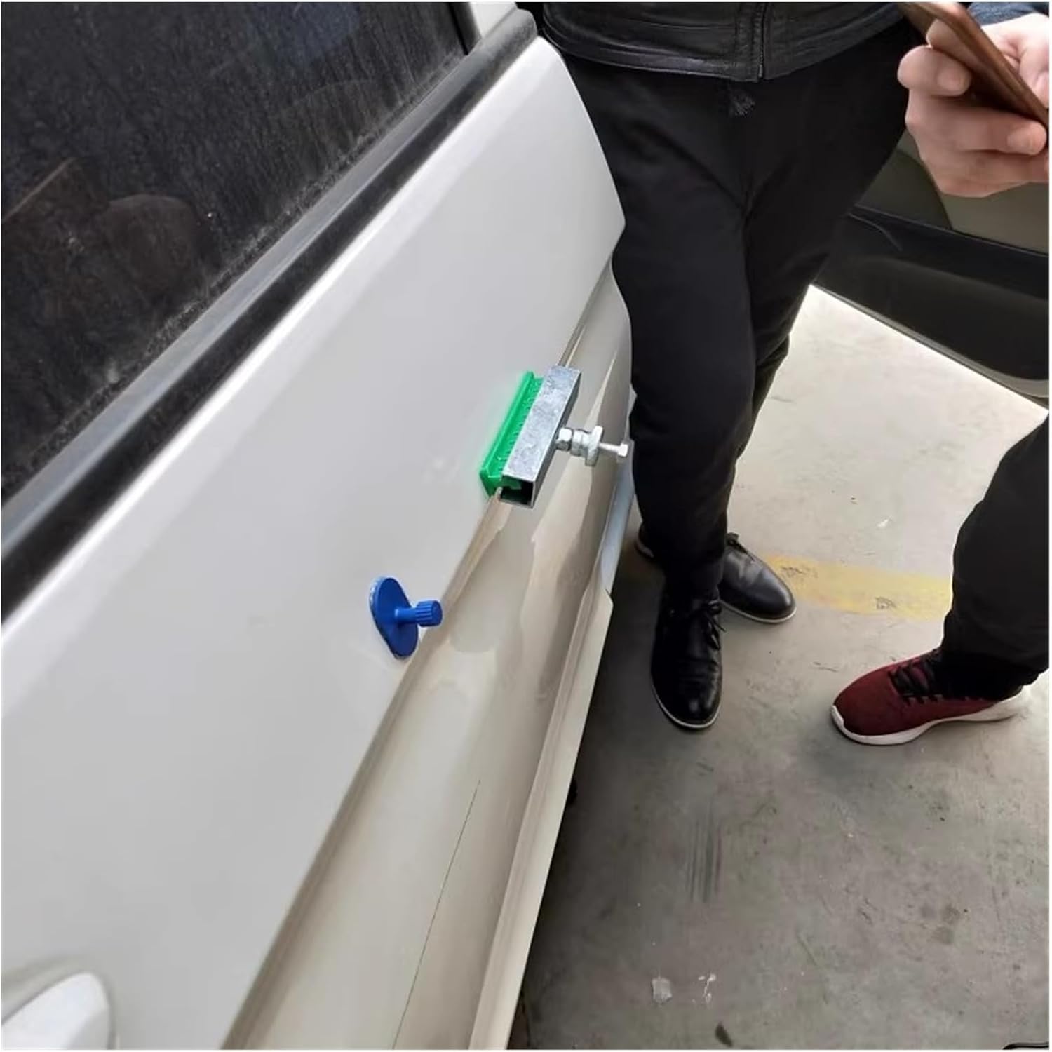 Car Dent Repair Pull Row 、4-Piece Body Dent Repair Without Trace Strong and Durable Anti-Break Tool Gasket(Round 6-Piece Set)