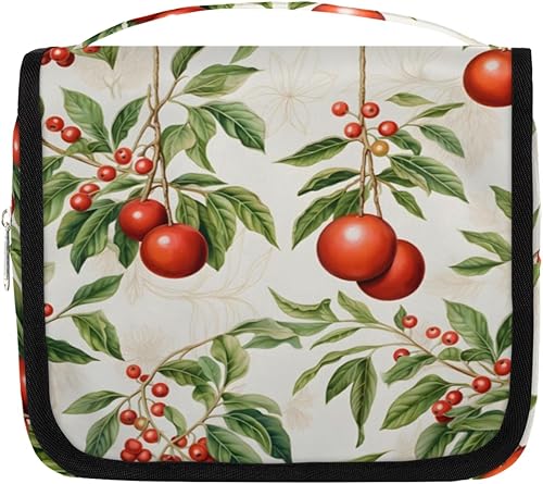 Fun The Christmas Theme Toiletry Bag for Women, Travel Makeup Organizer with Hanging Hook, Traveling Cosmetic Bags for Toiletries Accessories