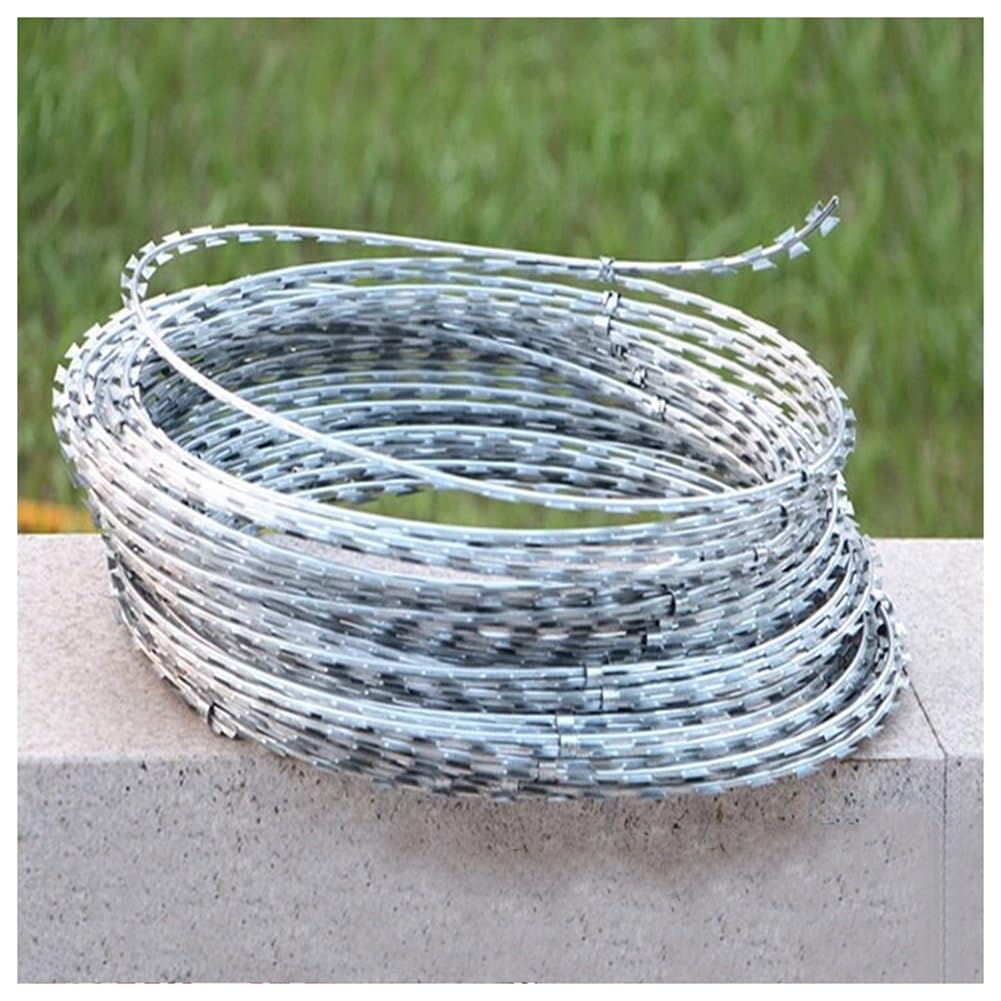 Recinzione a Spirale in Filo di Acciaio Inossidabile zincato, a Forma di Serpente, per Isolamento, antifurto e Anti-Arrampicata (15 Metri)