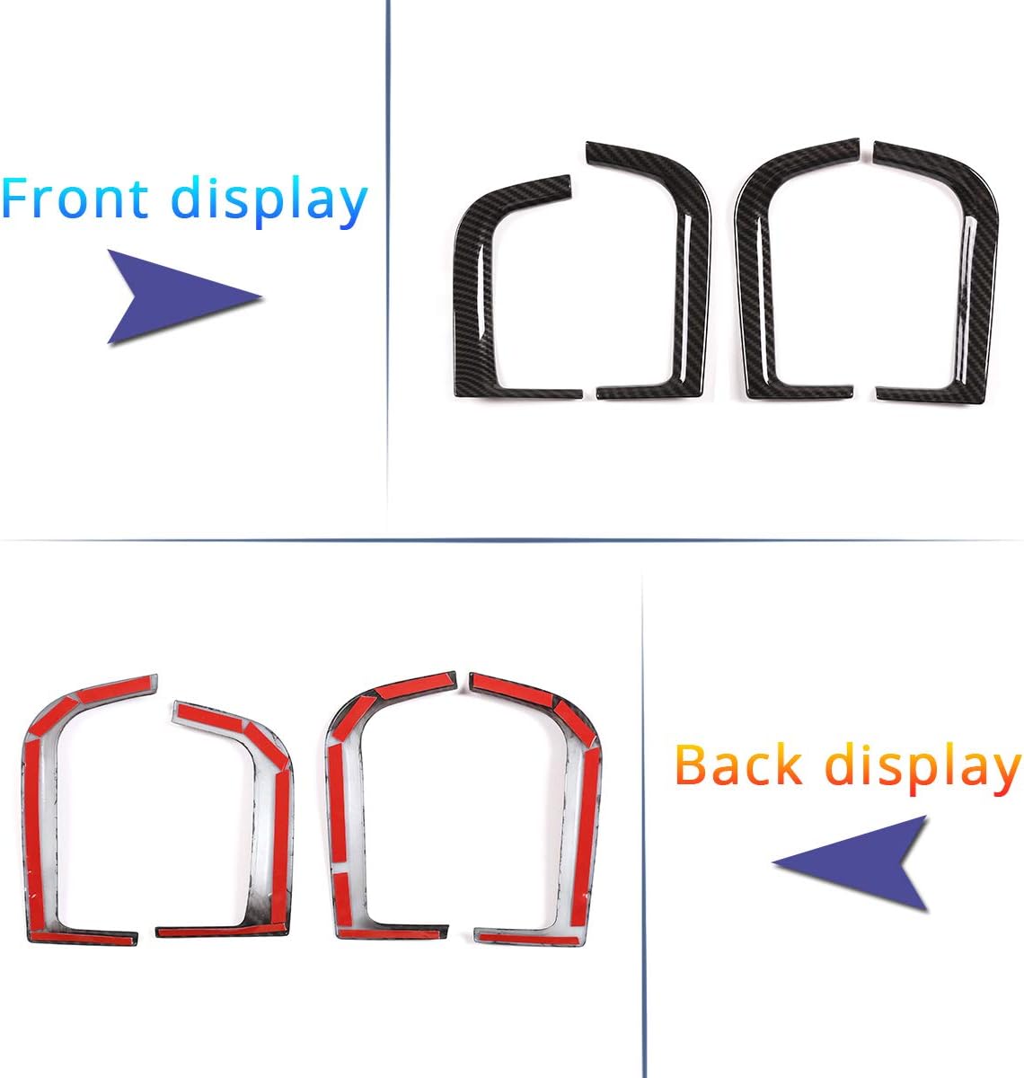 4pcs ABS Car Door Storage Box Decorative Frame Trim Accessories for BMW X5 G05 2019 (Carbon Fiber) image 3