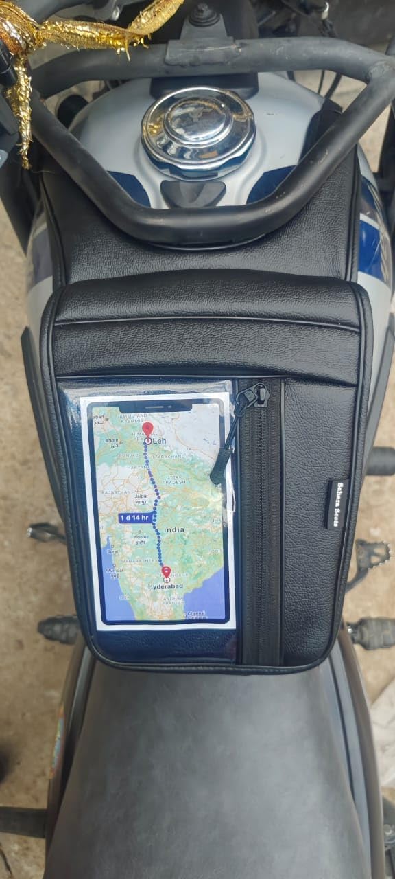 Tank Cover, Compatible with Yezdi Adventure Half Pocket Tank Cover with Mobile Holder-image-18