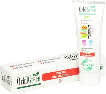 Natural Strawberry Flavored Toothpaste for Kids, Fluoride Free, SLS Free Gluten Free, Cavity Protection, Safe to Swallow, 100% Vegan & Halal Toothpaste Toodlers, 50ml 1.7 Fl oz 1 Pack