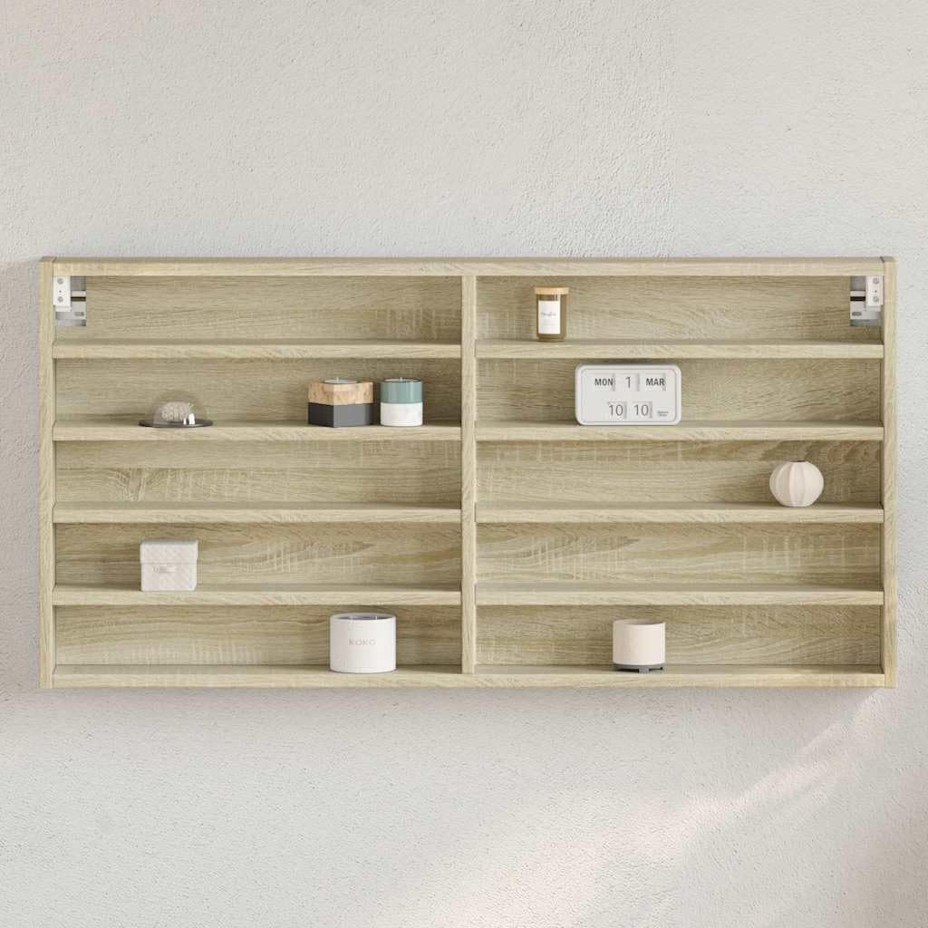 Mobile Vetrina Pensile Rovere Sonoma 100x8,5x50 cm Legno