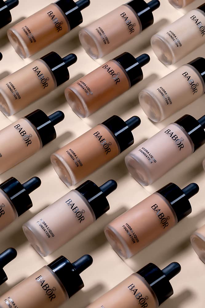 BABOR MAKE UP Hydra Liquid Foundation, fondotinta liquido mediamente coprente, per pelli secche, con siero idratante, 30 ml