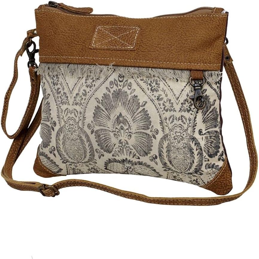 Myra Bag Floral Purses for Women - Genuine Leather and Canvas Floral Purse with Flower Print, Flower Handbags for Women - Image 3