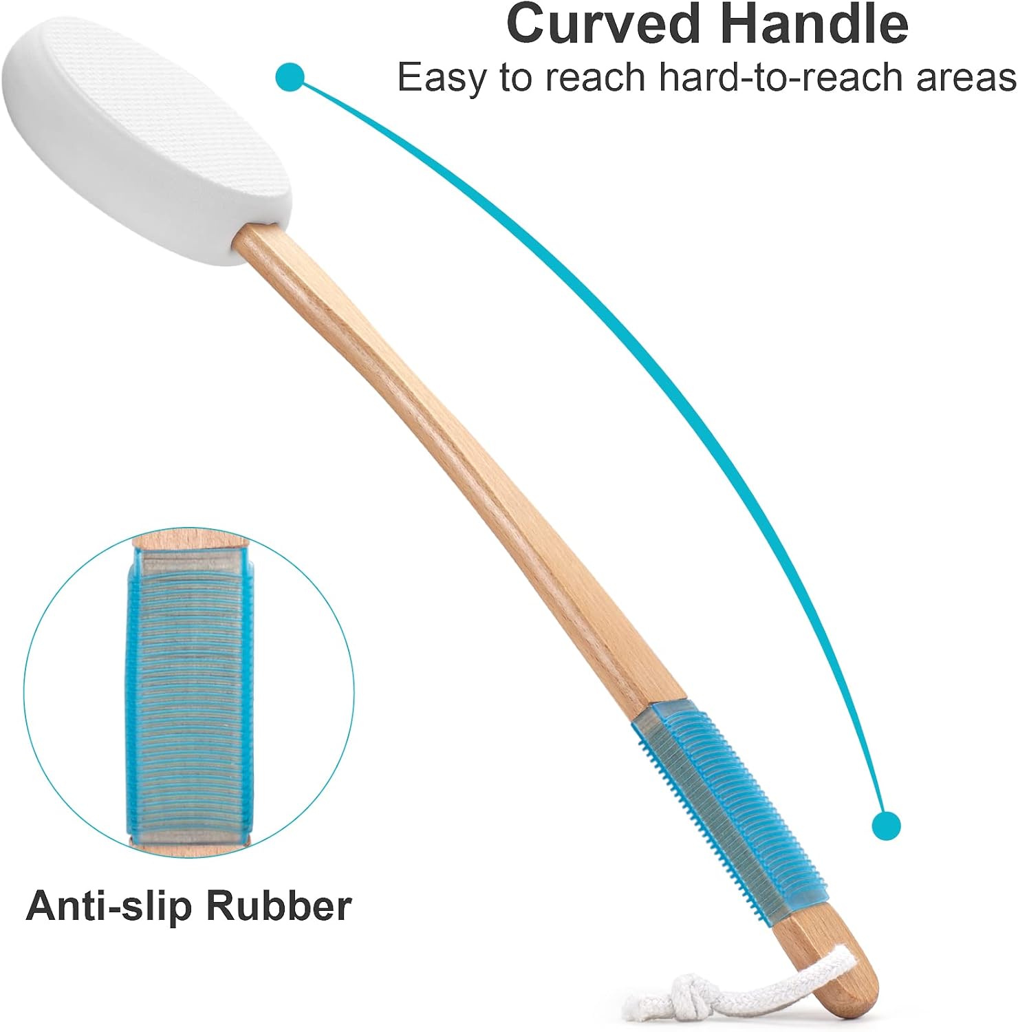 AmazerBath Lotion Applicator for Back, Device to Apply Lotion to your Back with Long Handled (White) : Beauty & Personal Care