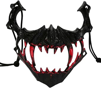 FEESHOW Halloween Scary Skeleton Mask Cosplay Half Face Animal Skull Masks