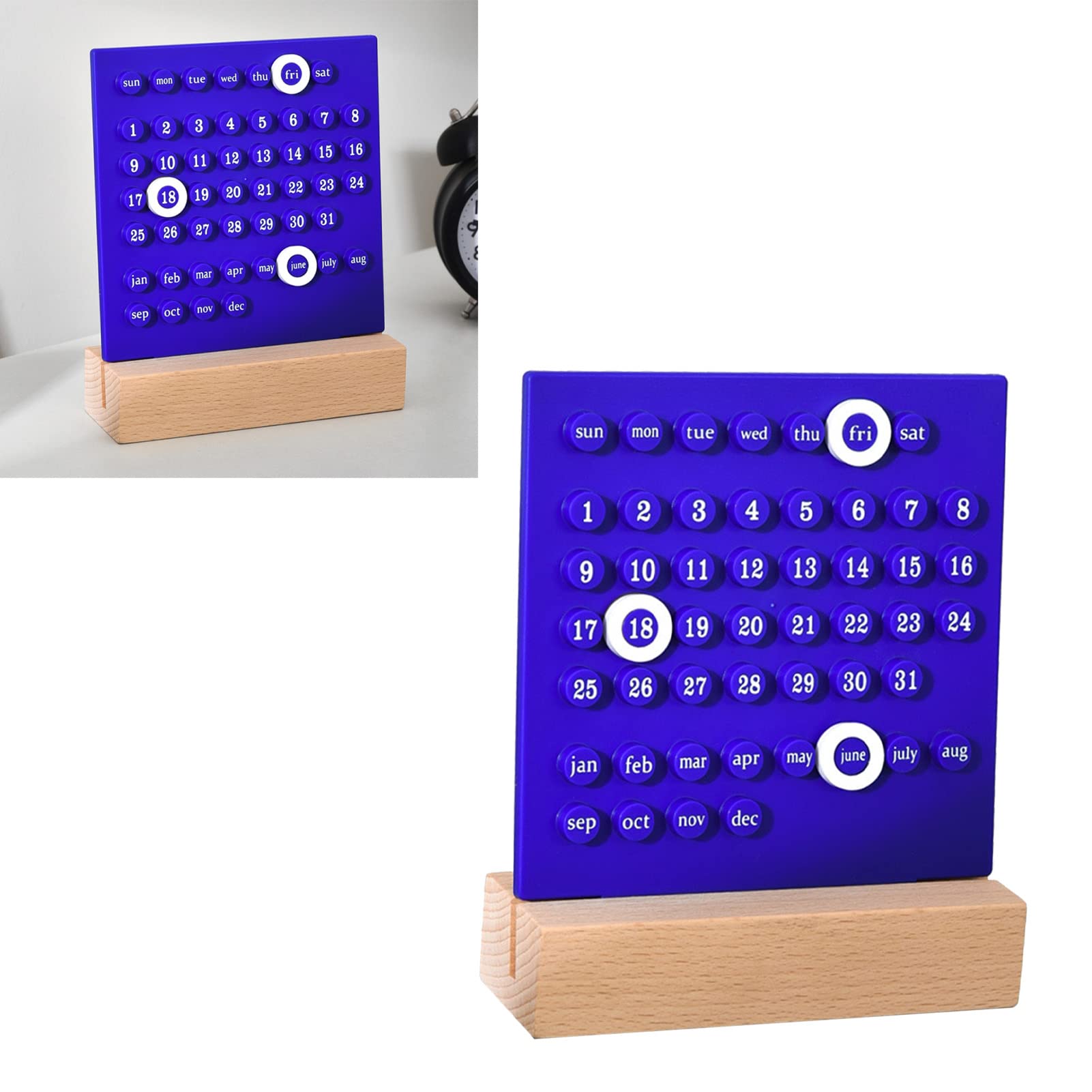 Amazon.com: MOUMOUTEN Children's Wooden Calendar Develops Planning Skills  with a Sturdy, Educational Calendar(Blue[Without Sticker]) : Office Products