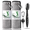 Favritt Golf Towel for Golf Bag with Clip and Accessories Set Golf Cleaning Brush Golf Club Cleaner Golf Gift for Men, Women