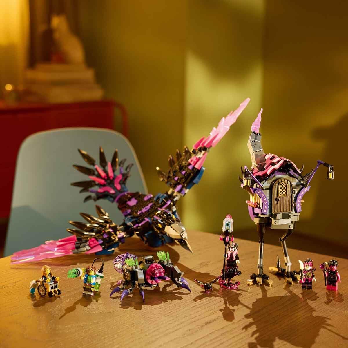 LEGO DREAMZzz 2 in 1 Corvo di Mezzanotte della Mai-Strega, Giocattolo d'Avventura Trasformabile in Casa o Ragno, Giochi Creativi per Bambini e Bambine da 9 Anni con 6 Personaggi, Idea Regalo 71478