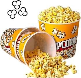kit 2 Balde De Pipoca Tamanho 18cm x 18cm 3 Litros Para Pipoca Filme Decorado Tamanho Grande